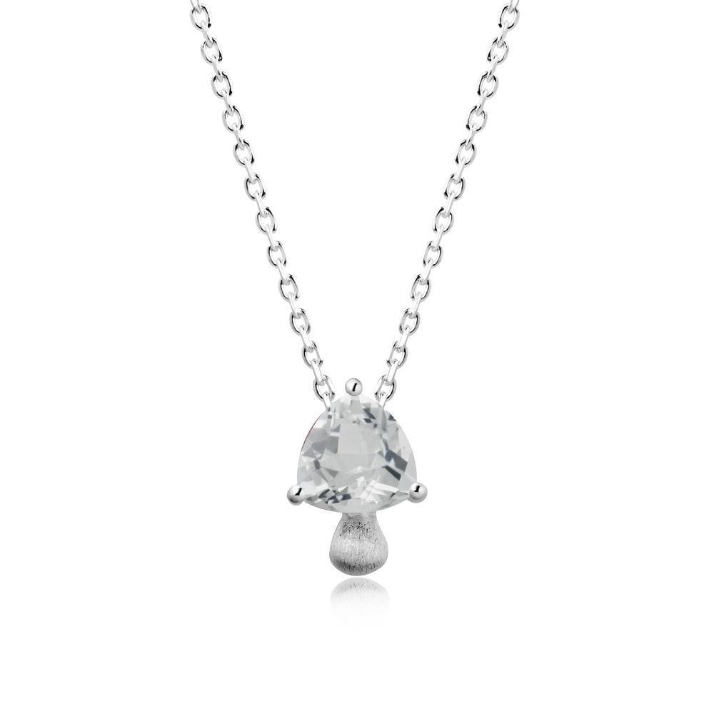 Trillion Cut White Topaz Mushroom Necklace - LUO Jewelry #metal_18k white gold