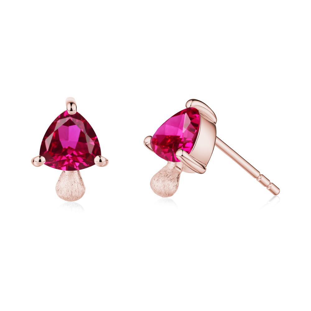 Ruby Mini Mushroom Stud Earrings - LUO Jewelry #metal_18k rose gold