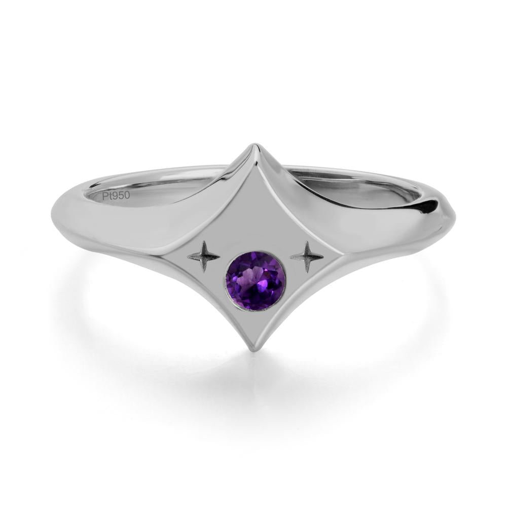 Custom Amethyst Zodiac Ring - LUO Jewelry #metal_platinum