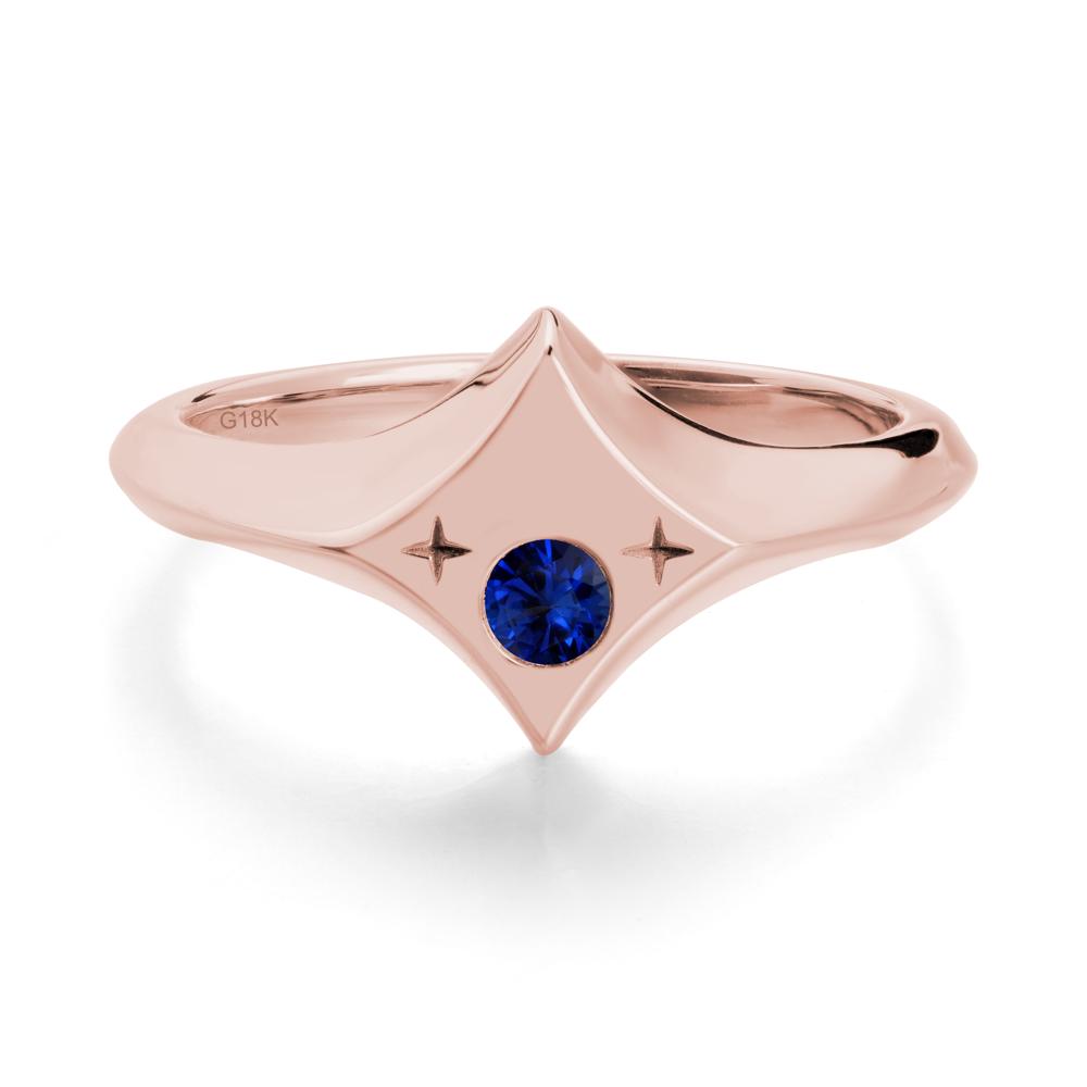 Minimalist Personalized Zodiac Signet Sapphirering - LUO Jewelry #metal_18k rose gold