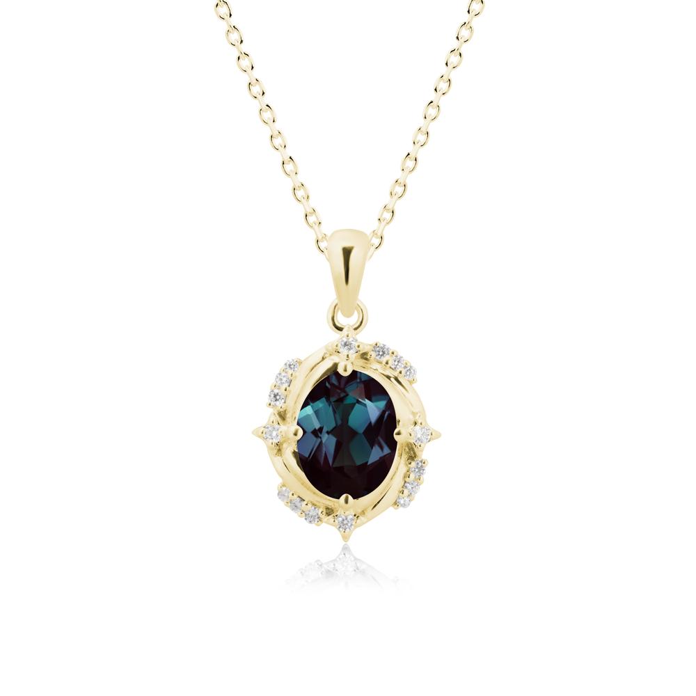 Celestial Style Oval Alexandrite Necklace - LUO Jewelry #metal_18k yellow gold