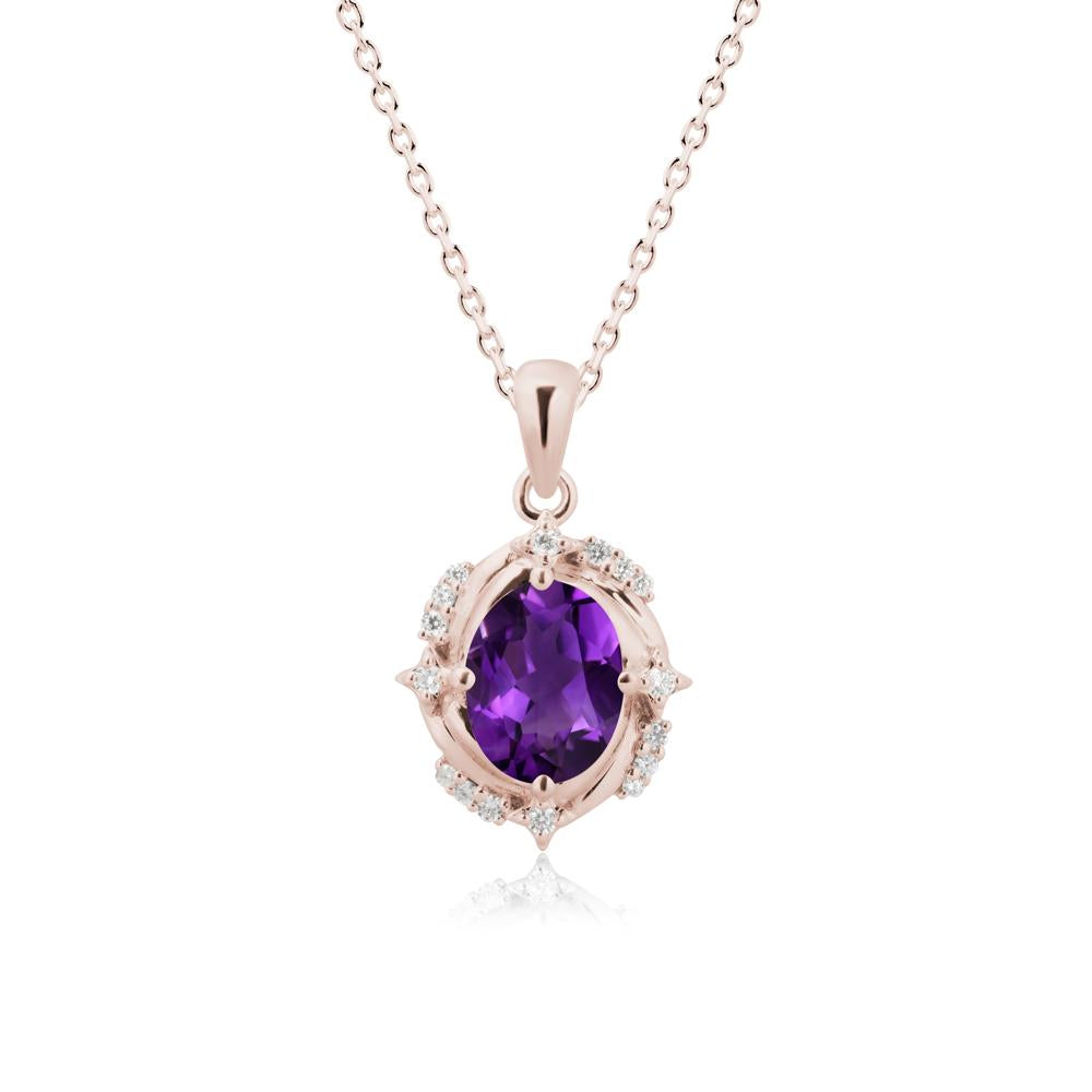 Amethyst Shooting Star Necklace - LUO Jewelry #metal_14k rose gold
