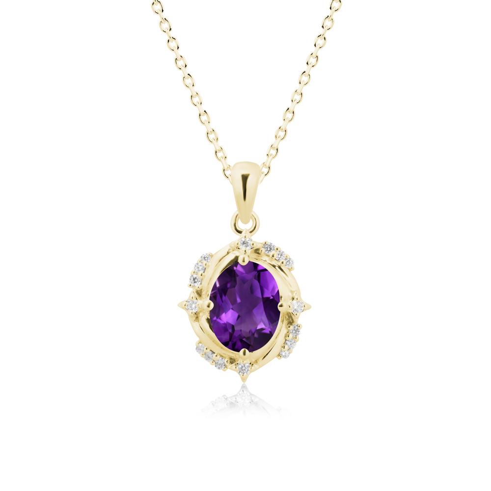 Amethyst Shooting Star Necklace - LUO Jewelry #metal_18k yellow gold