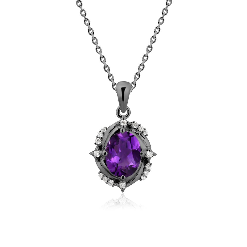 Amethyst Shooting Star Necklace - LUO Jewelry #metal_black finish sterling silver