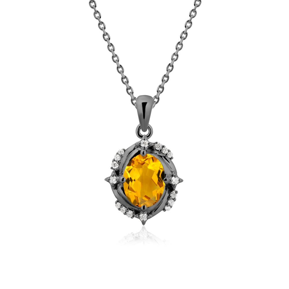Citrine Shooting Star Necklace - LUO Jewelry #metal_black finish sterling silver
