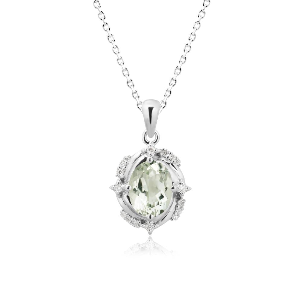 Green Amethyst Shooting Star Necklace - LUO Jewelry #metal_14k white gold
