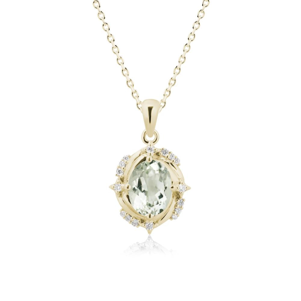 Green Amethyst Shooting Star Necklace - LUO Jewelry #metal_14k yellow gold