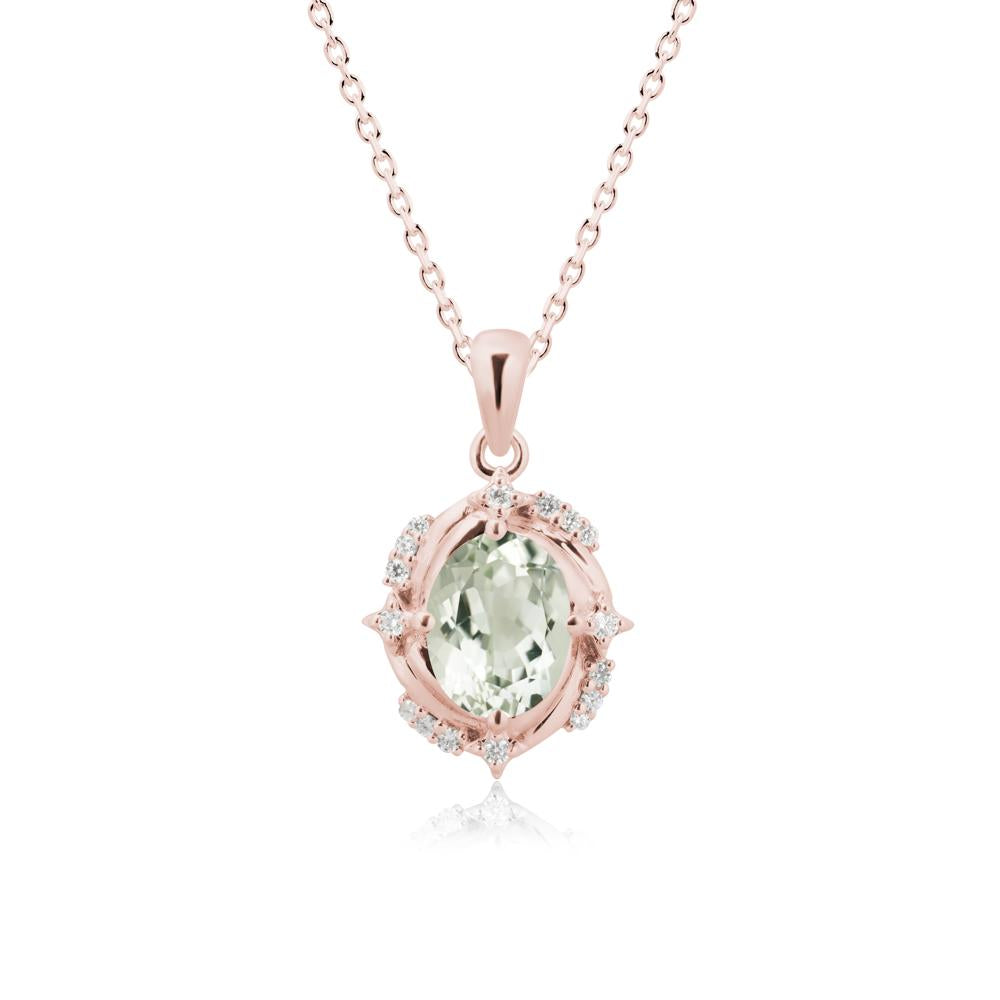 Green Amethyst Shooting Star Necklace - LUO Jewelry #metal_18k rose gold