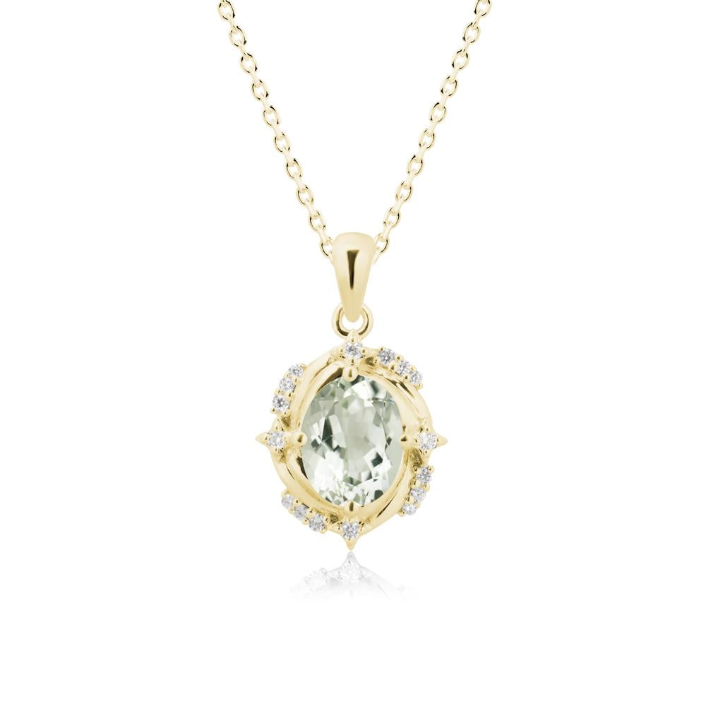 Green Amethyst Shooting Star Necklace - LUO Jewelry #metal_18k yellow gold