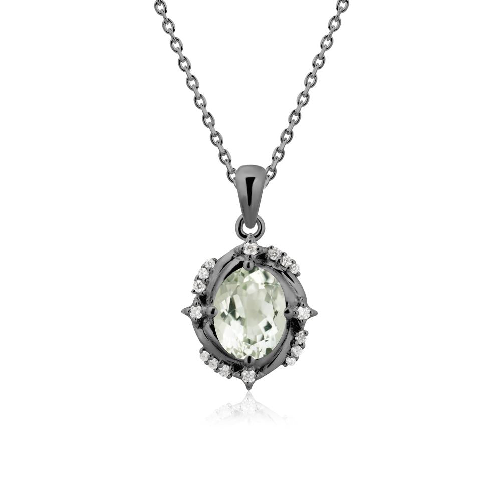 Green Amethyst Shooting Star Necklace - LUO Jewelry #metal_black finish sterling silver