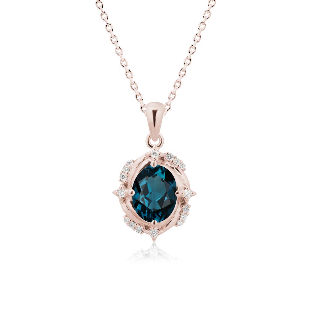London Blue Topaz Shooting Star Necklace - LUO Jewelry #metal_14k rose gold