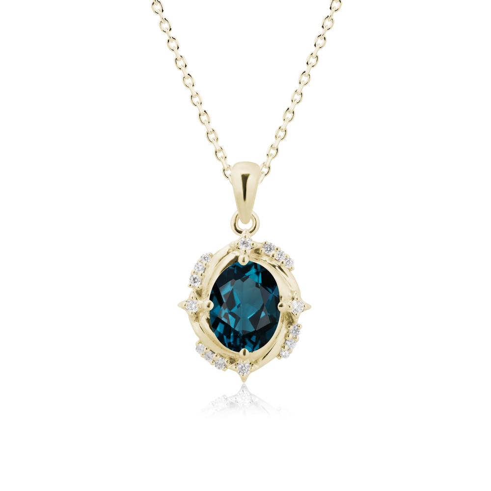 London Blue Topaz Shooting Star Necklace - LUO Jewelry #metal_14k yellow gold