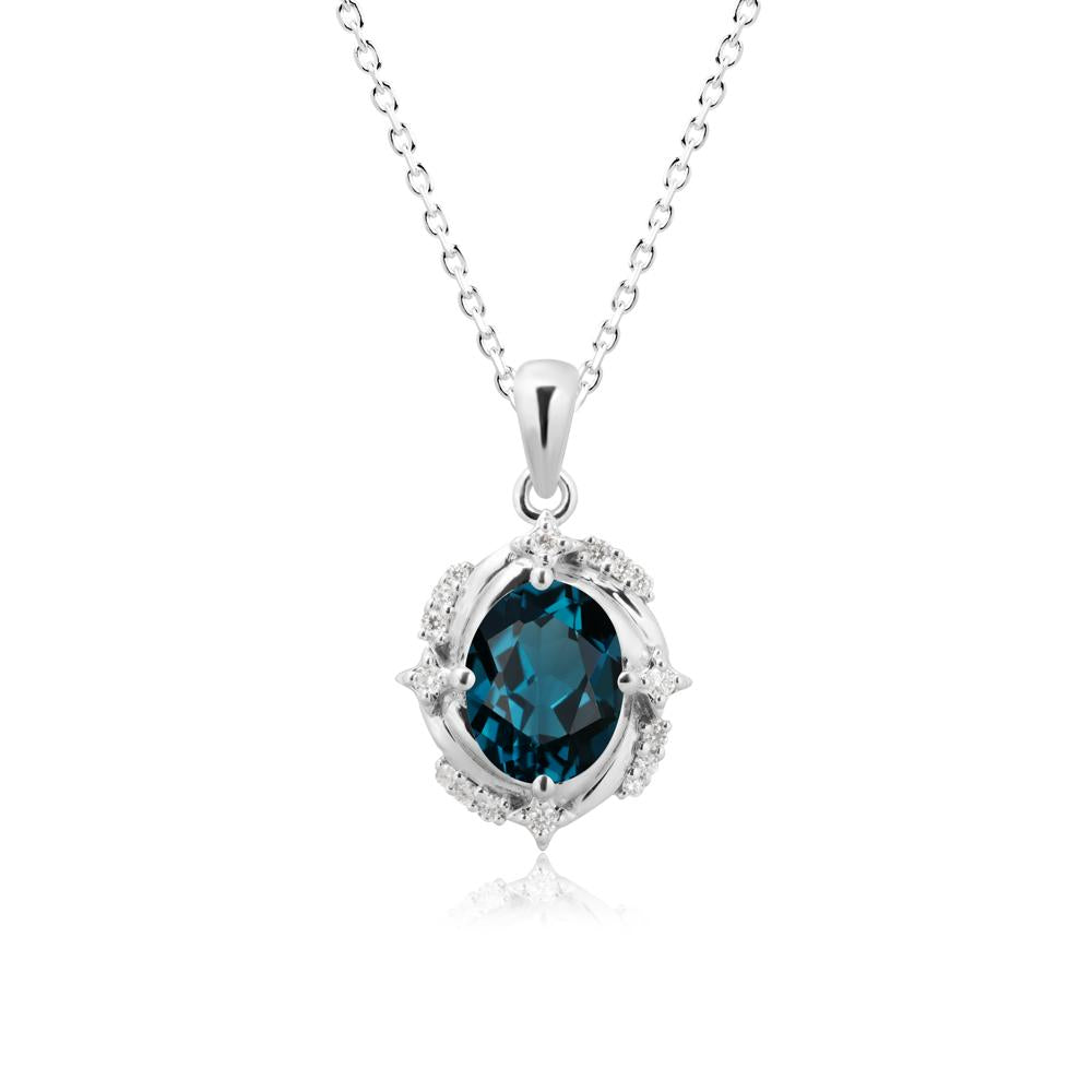 London Blue Topaz Shooting Star Necklace - LUO Jewelry #metal_18k white gold