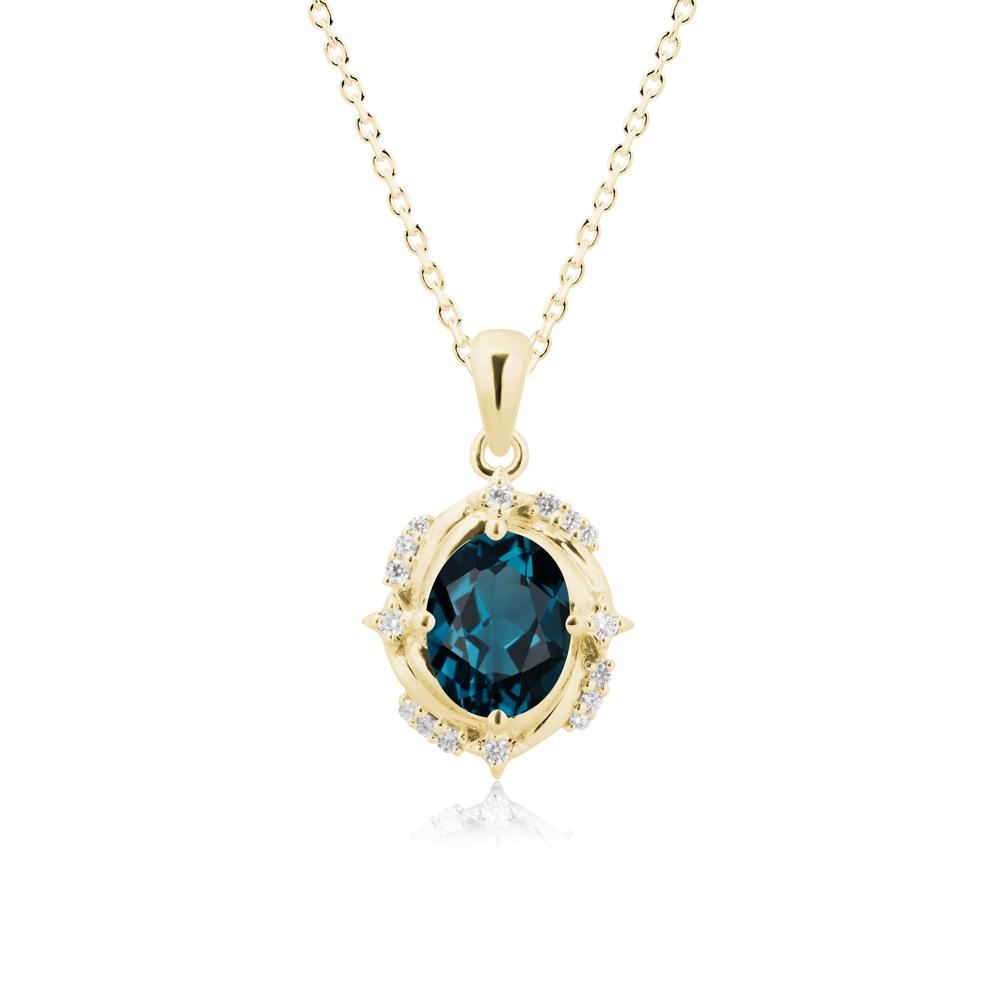 London Blue Topaz Shooting Star Necklace - LUO Jewelry #metal_18k yellow gold