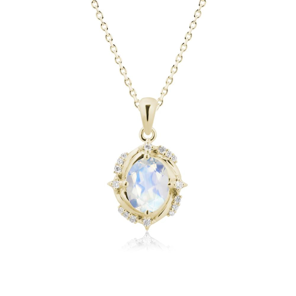 Celestial Style Oval Moonstone Necklace - LUO Jewelry #metal_14k yellow gold