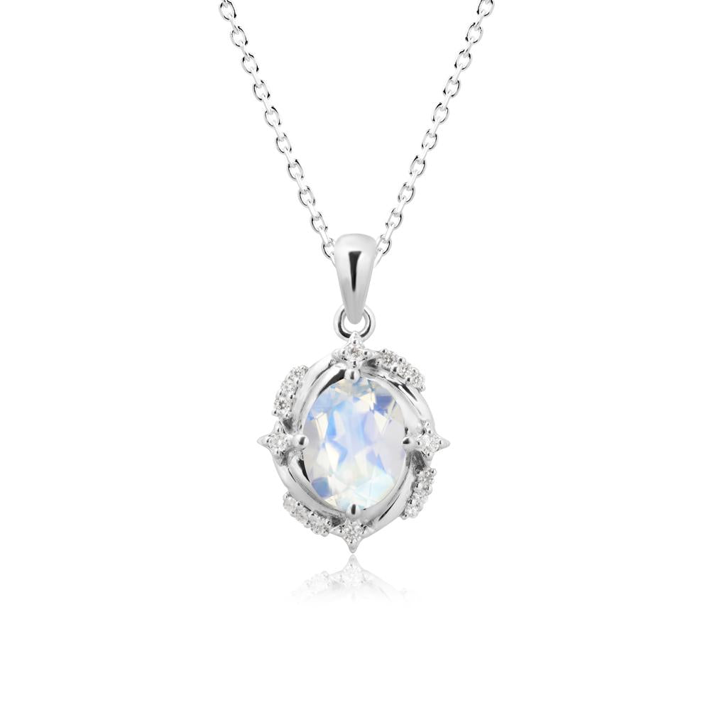 Celestial Style Oval Moonstone Necklace - LUO Jewelry #metal_sterling silver