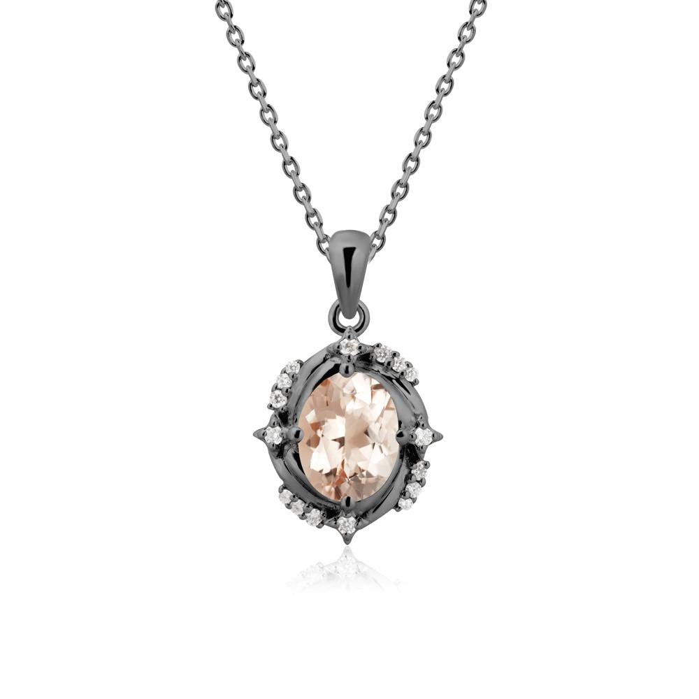 Morganite Shooting Star Necklace - LUO Jewelry #metal_black finish sterling silver