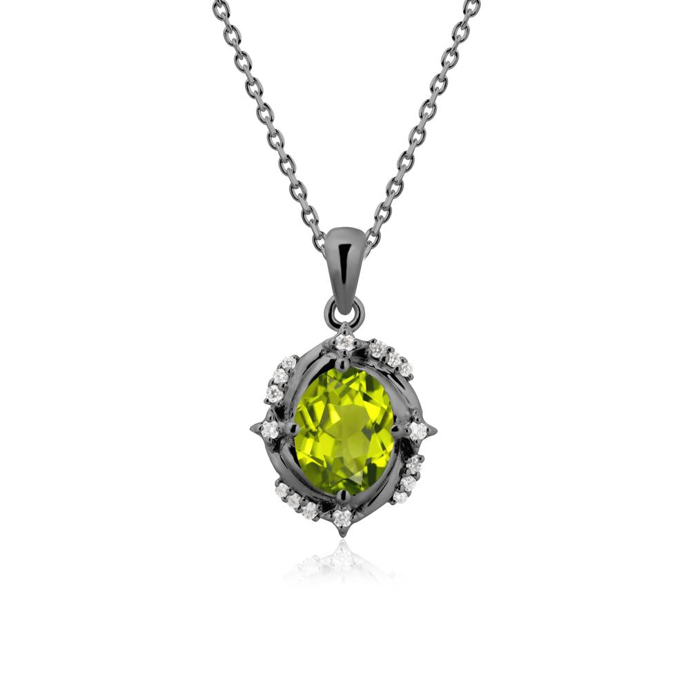 Peridot Shooting Star Necklace - LUO Jewelry #metal_black finish sterling silver