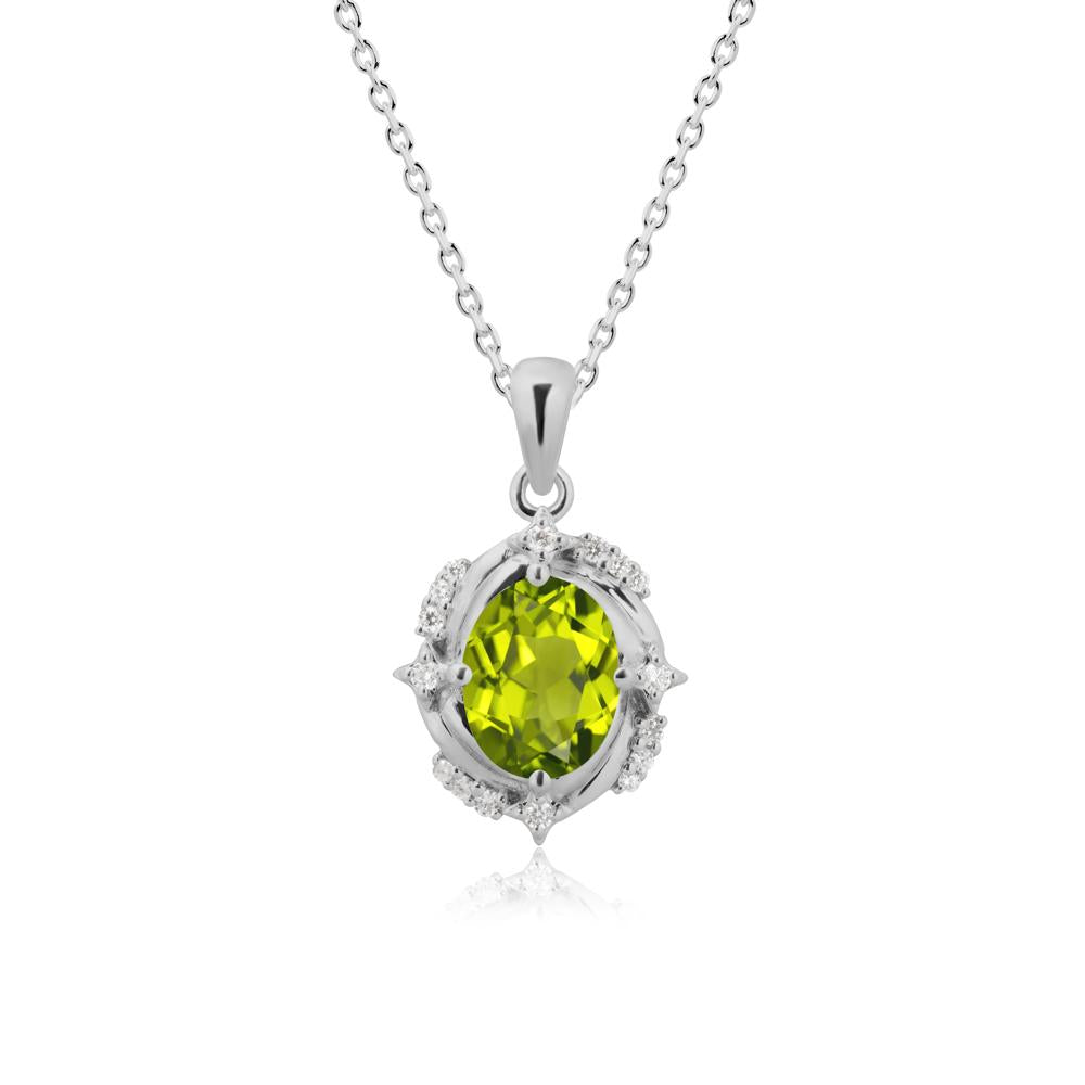 Peridot Shooting Star Necklace - LUO Jewelry #metal_platinum