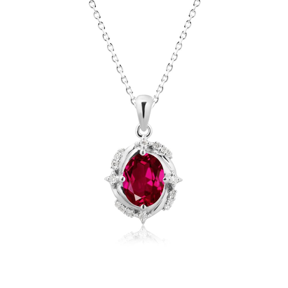 Ruby Shooting Star Necklace - LUO Jewelry #metal_14k white gold