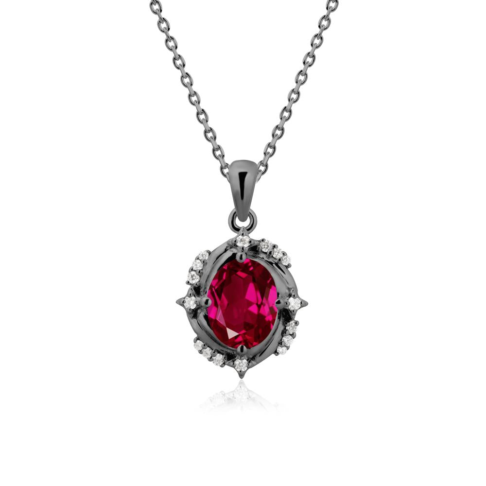 Ruby Shooting Star Necklace - LUO Jewelry #metal_black finish sterling silver