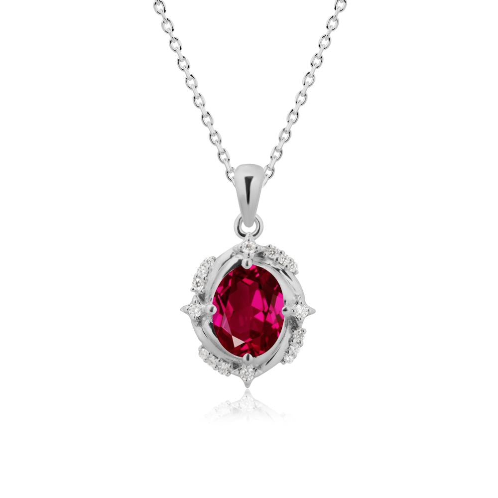 Ruby Shooting Star Necklace - LUO Jewelry #metal_platinum