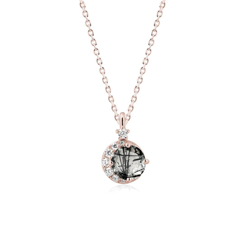 Celestial Black Rutilated Quartz Necklace - LUO Jewelry #metal_14k rose gold