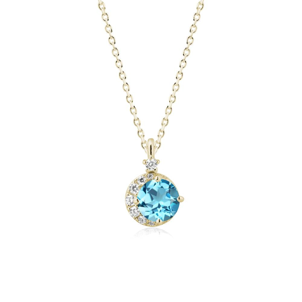 Celestial Swiss Blue Topaz Necklace - LUO Jewelry #metal_14k yellow gold