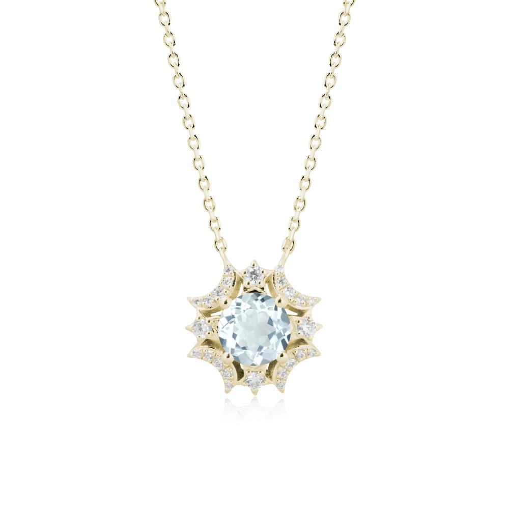 Celestial Star Aquamarine Necklace - LUO Jewelry #metal_14k yellow gold