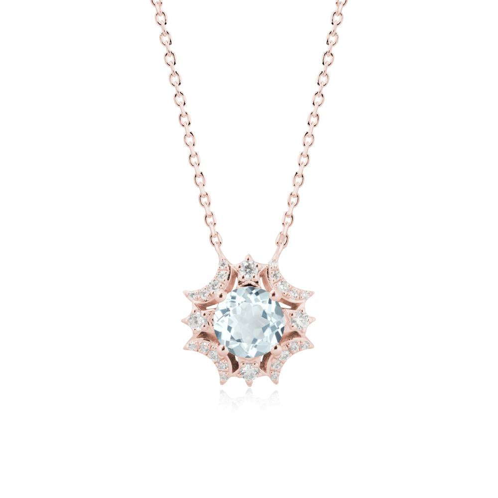 Celestial Star Aquamarine Necklace - LUO Jewelry #metal_18k rose gold
