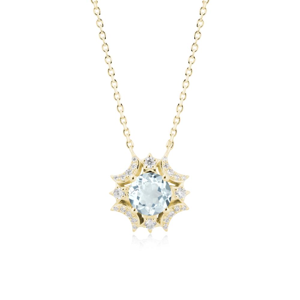 Celestial Star Aquamarine Necklace - LUO Jewelry #metal_18k yellow gold