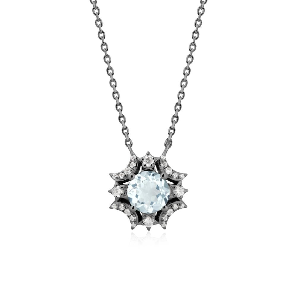 Celestial Star Aquamarine Necklace - LUO Jewelry #metal_black finish sterling silver