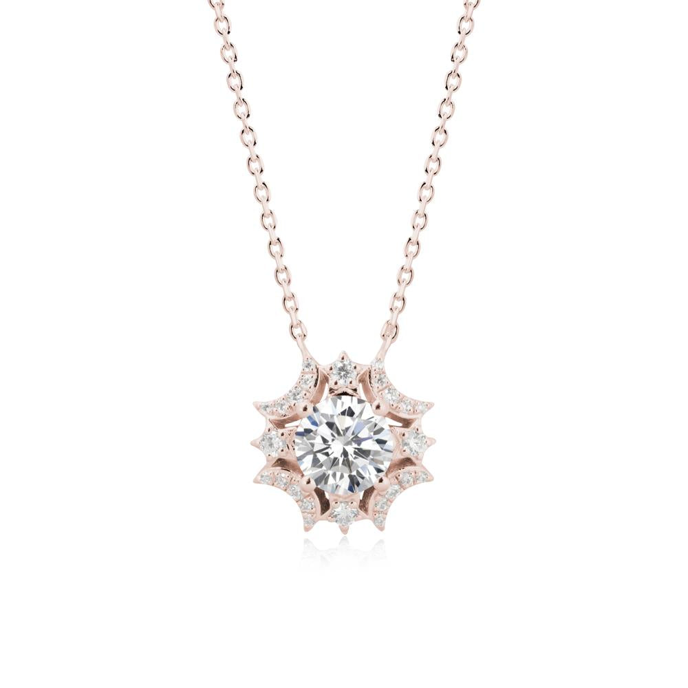 Celestial Star Cubic Zirconia Necklace - LUO Jewelry #metal_14k rose gold