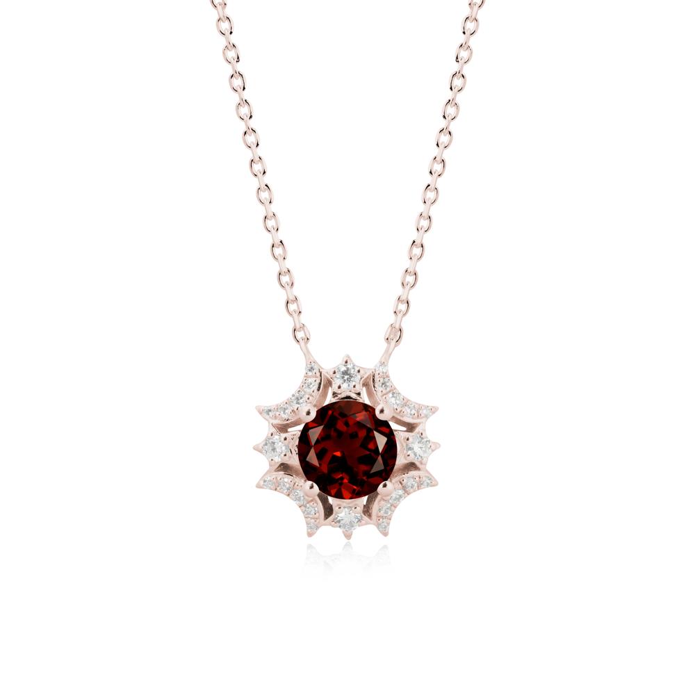 Celestial Star Garnet Necklace - LUO Jewelry #metal_14k rose gold