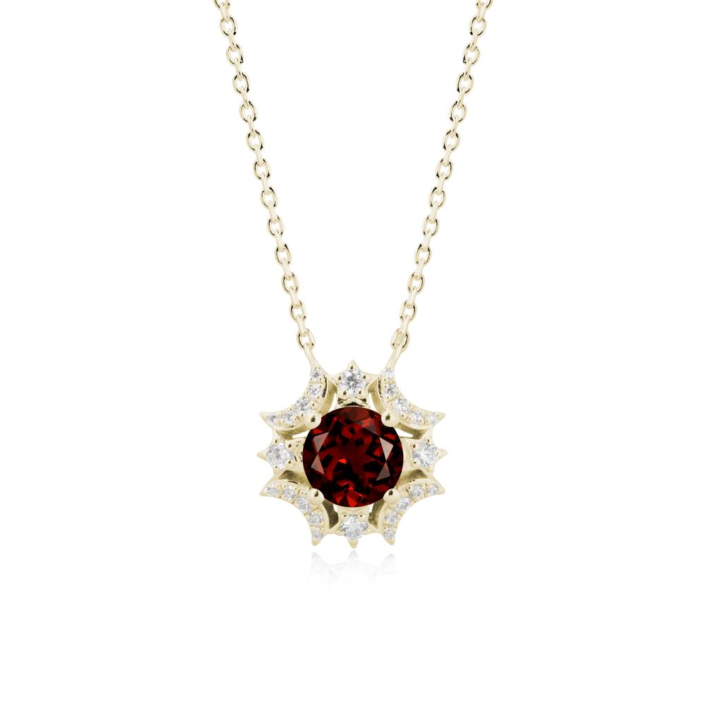 Celestial Star Garnet Necklace - LUO Jewelry #metal_14k yellow gold