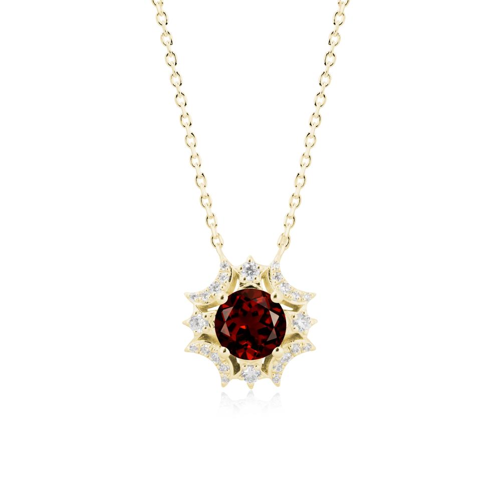 Celestial Star Garnet Necklace - LUO Jewelry #metal_18k yellow gold