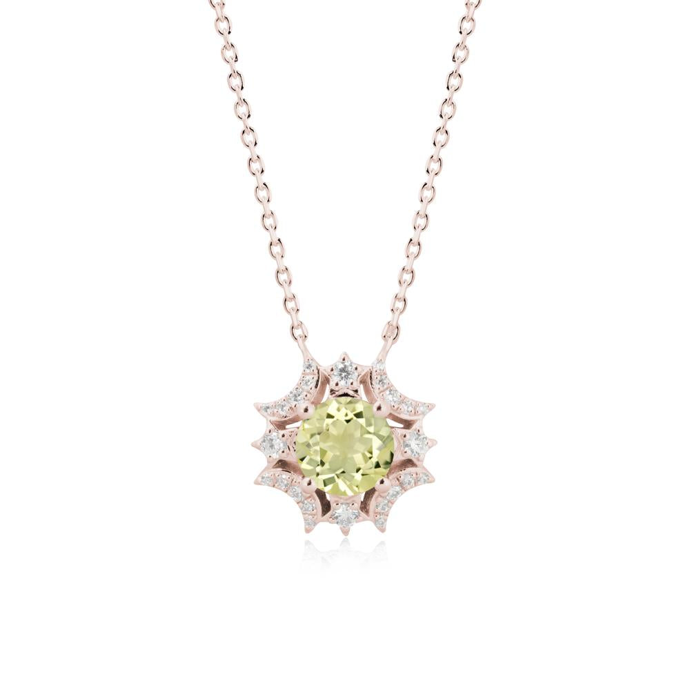 Celestial Star Lemon Quartz Necklace - LUO Jewelry #metal_14k rose gold