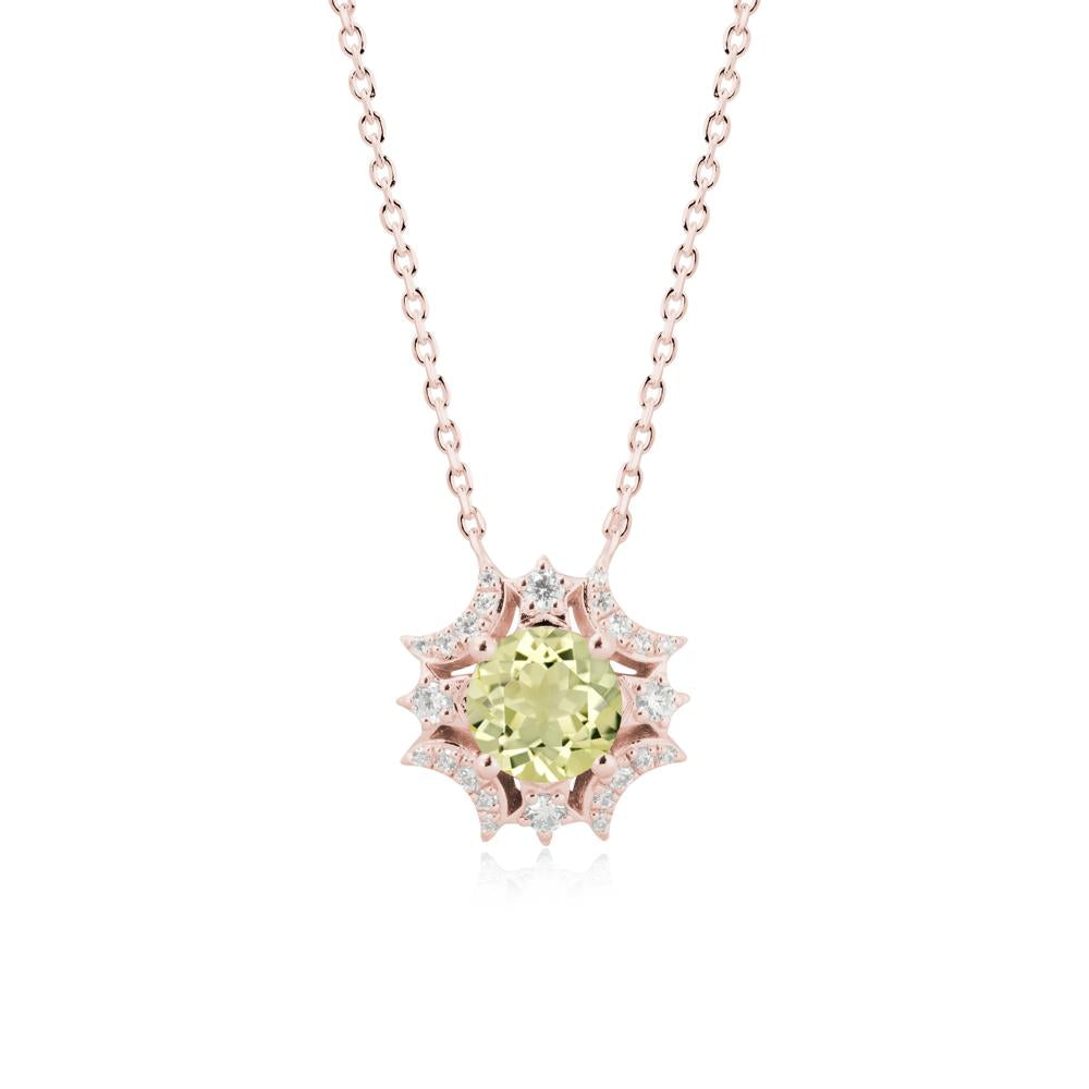 Celestial Star Lemon Quartz Necklace - LUO Jewelry #metal_18k rose gold