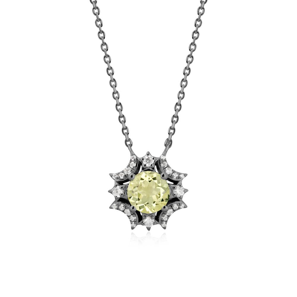 Celestial Star Lemon Quartz Necklace - LUO Jewelry #metal_black finish sterling silver