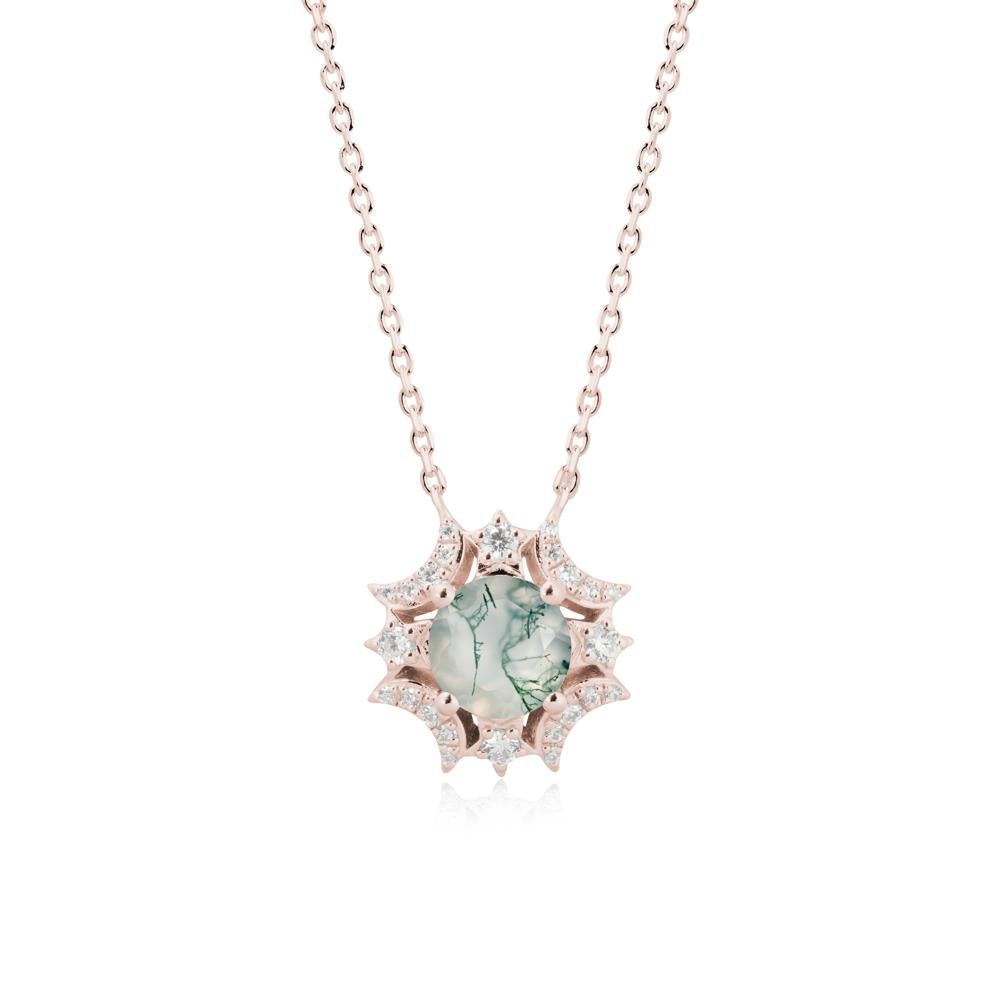Celestial Star Moss Agate Necklace - LUO Jewelry #metal_14k rose gold