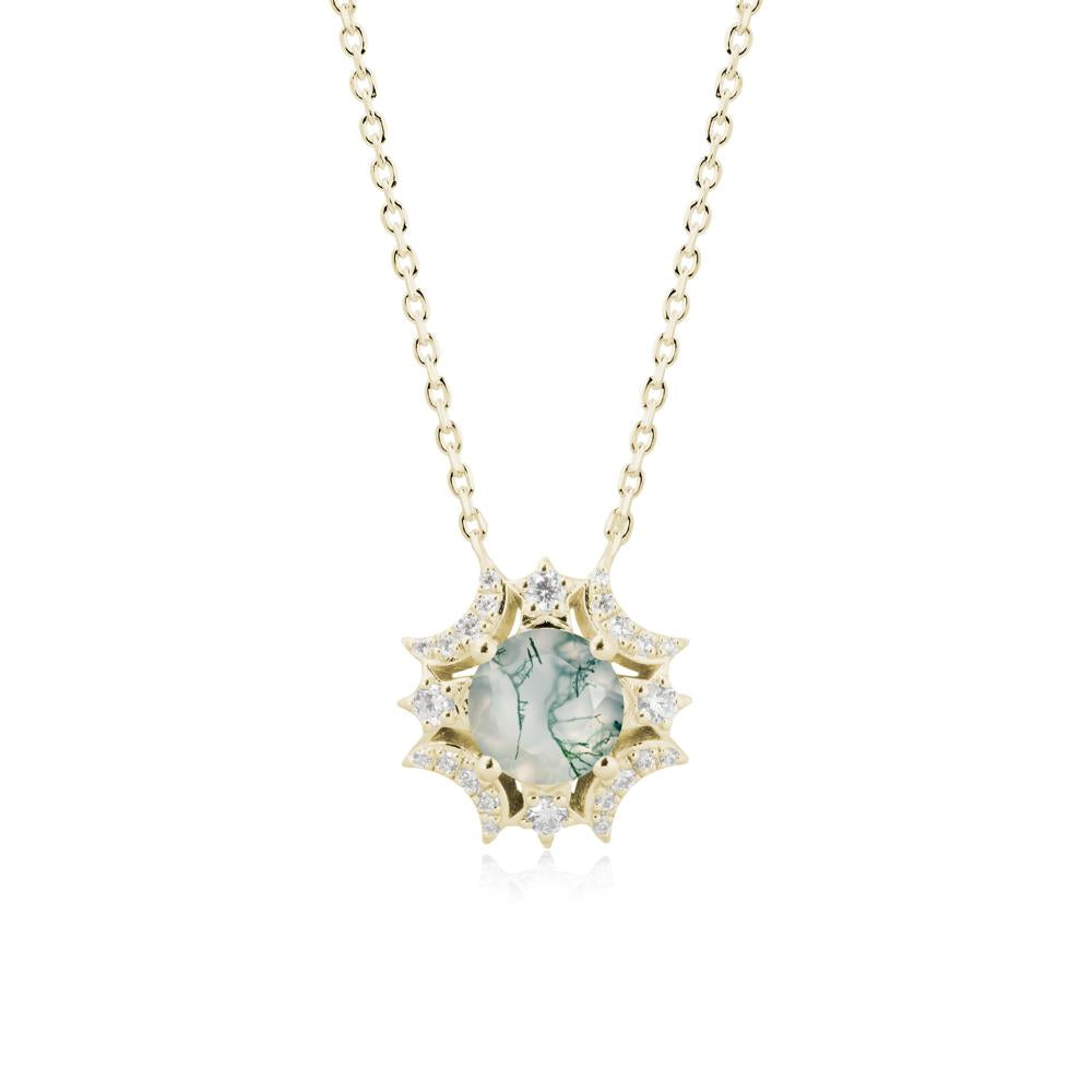 Celestial Star Moss Agate Necklace - LUO Jewelry #metal_14k yellow gold