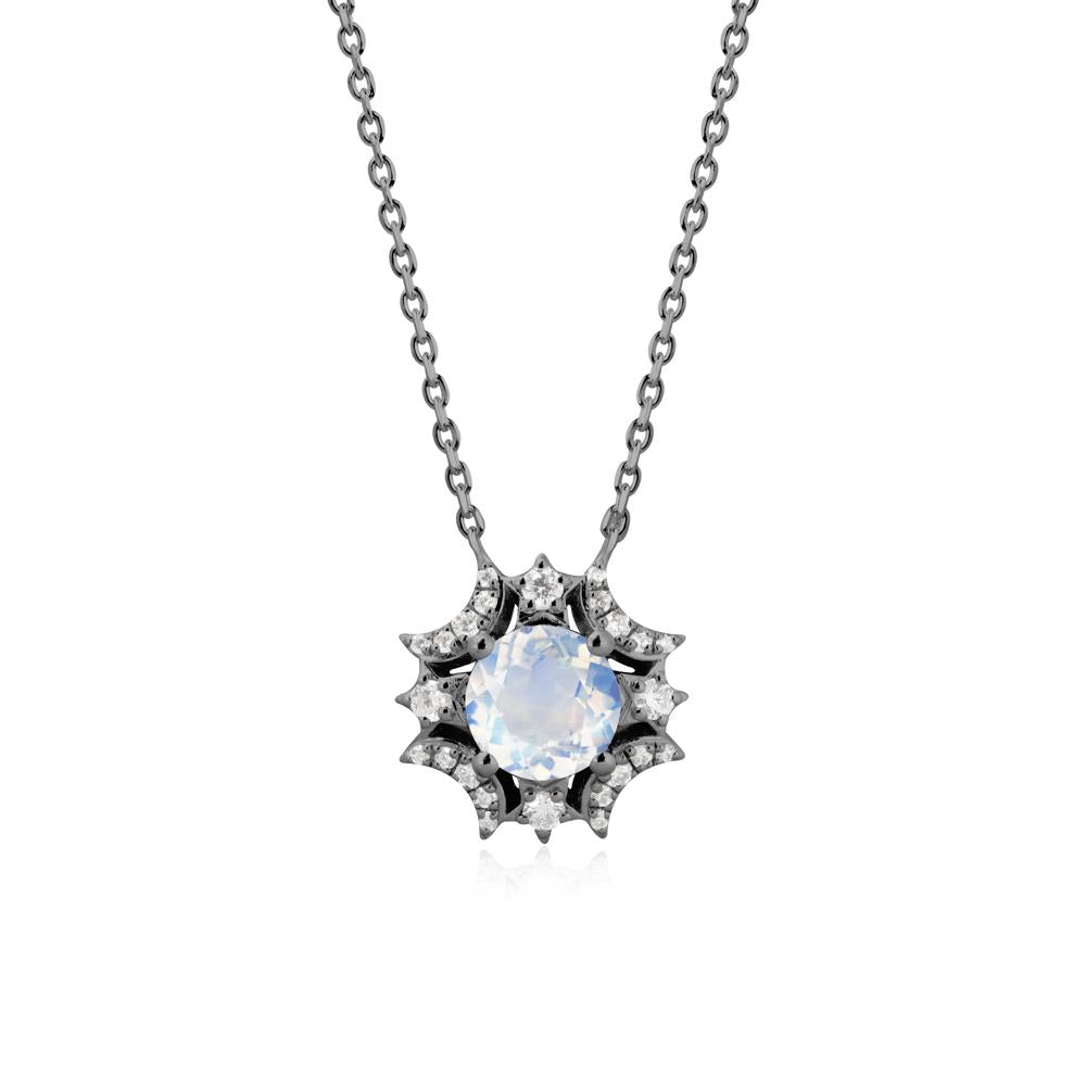Celestial Star Moonstone Necklace - LUO Jewelry #metal_black finish sterling silver