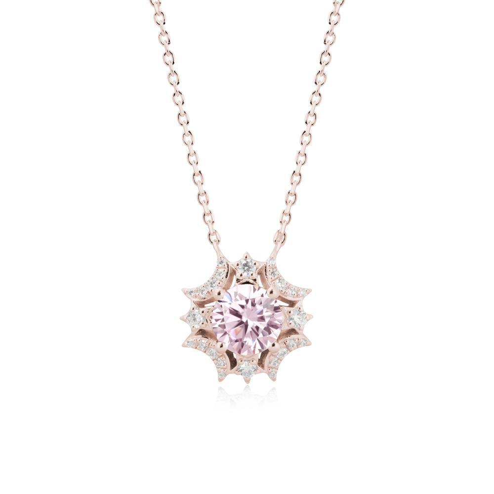 Celestial Star Pink Cubic Zirconia Necklace - LUO Jewelry #metal_14k rose gold