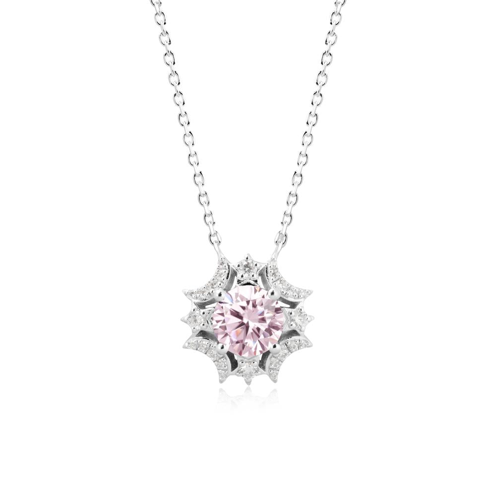 Celestial Star Pink Cubic Zirconia Necklace - LUO Jewelry #metal_18k white gold