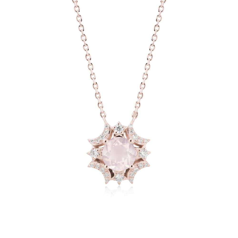 Celestial Star Rose Quartz Necklace - LUO Jewelry #metal_14k rose gold