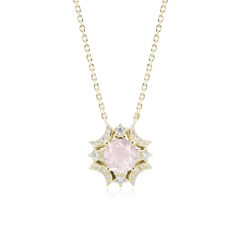 Celestial Star Rose Quartz Necklace - LUO Jewelry #metal_14k yellow gold