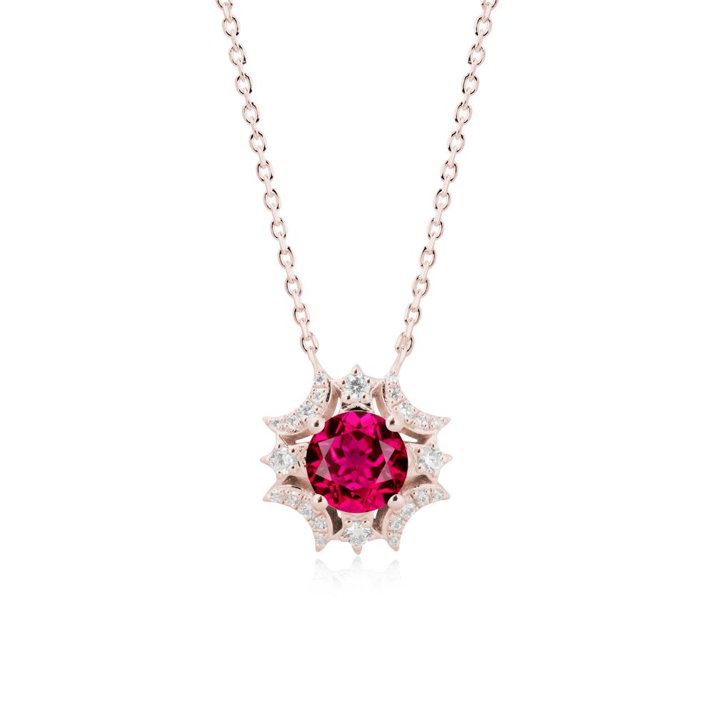 Celestial Star Ruby Necklace - LUO Jewelry #metal_14k rose gold