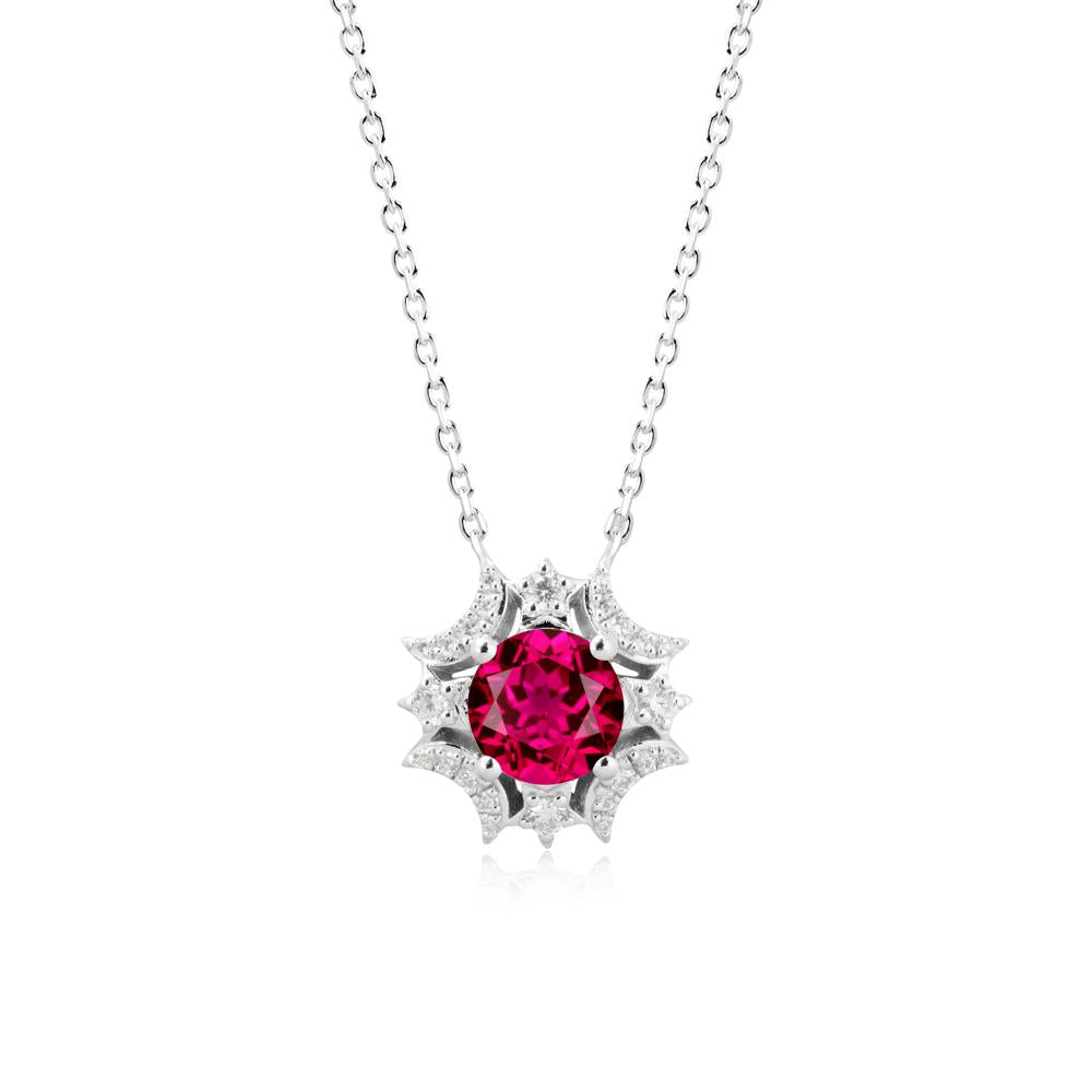 Celestial Star Ruby Necklace - LUO Jewelry #metal_18k white gold