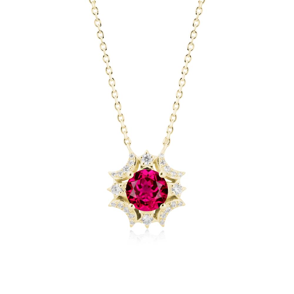 Celestial Star Ruby Necklace - LUO Jewelry #metal_18k yellow gold