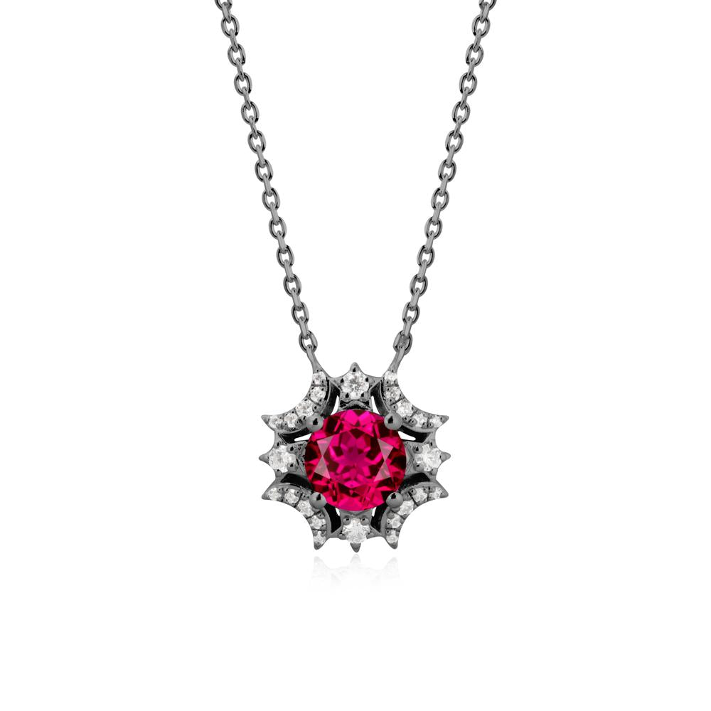 Celestial Star Ruby Necklace - LUO Jewelry #metal_black finish sterling silver